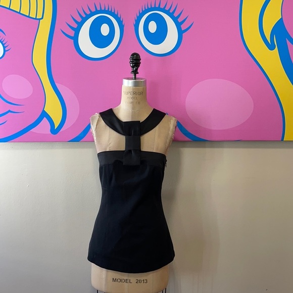 Moschino Wool Cotton Tuxedo Halter Bow Top - Picture 1 of 11